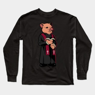 Pig with bible Long Sleeve T-Shirt